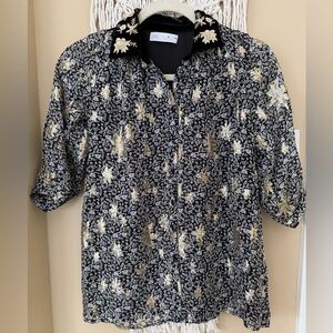 ZARA SPARKLY VELVET EMBROIDERED DRESS